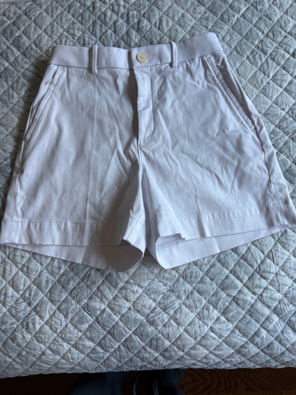SPANX White Stretch Twill Cuffed Trouser Shorts Shaping Panel NWT - Small